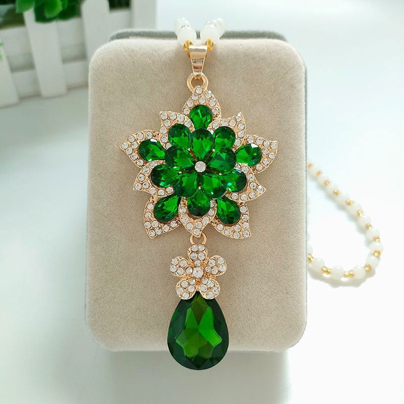 Fashion Long Flower Necklace Women'S Water Drop Woolen Chain Atmospheric All-Match Clothes Accessories Simple Pendant Pendant - Image 4